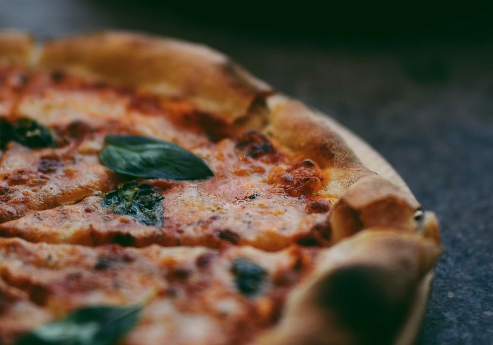 fresh baked pizza from Frozen pizza dough